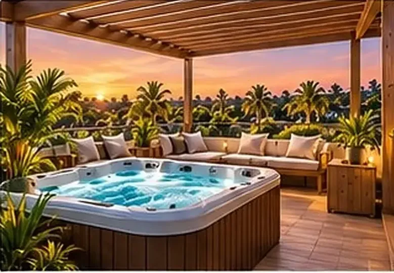 Terraza con jacuzzi privado de la Pool Suite Rooftop + Jacuzzi