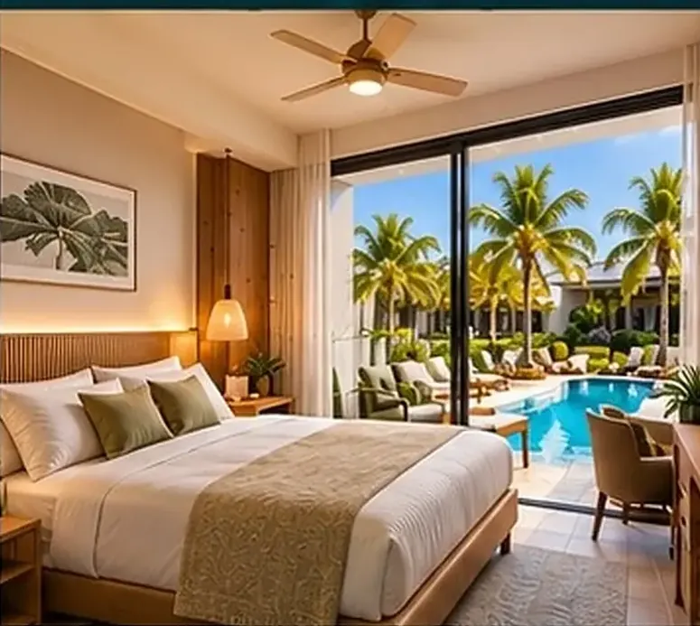 Habitación de la Pool Suite Estándar con vista a la piscina